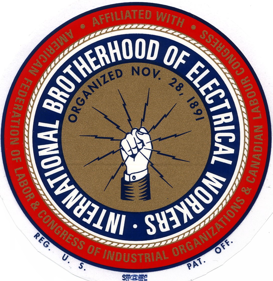 International Brotherhood of Electrical Workers (IBEW) logo. Visit their website where you can learn more about this sponsor.